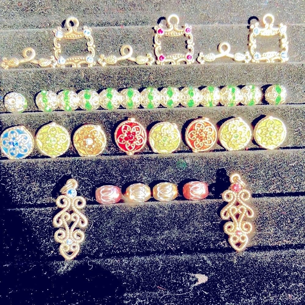 Silver Swarovski components for jewelry making.